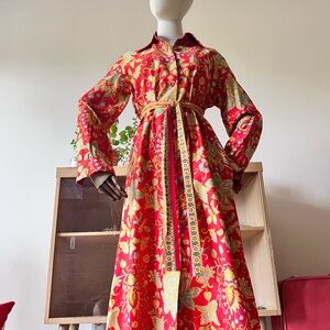 VTG 1960s Tanner Of North Carolina Paisley Floral Resort Shirt Dress - 14